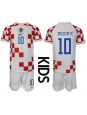 Otroški Nogometna dresi replika Hrvaška Luka Modric #10 Domači SP 2022 Kratek rokav (+ hlače)